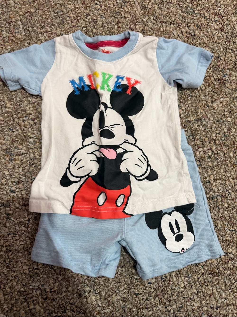 Disney Mickey Kids Shirt White with Light Blue Trim